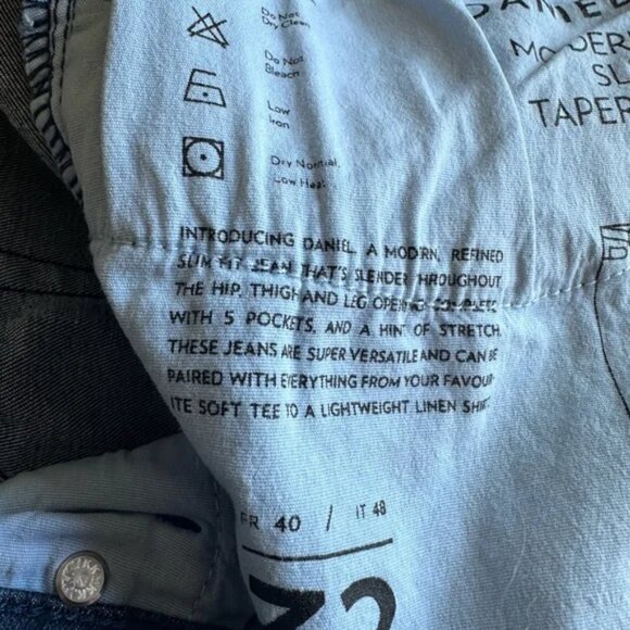 DANIEL BLUE Modern Tapered Denim 32 fits 30 - Picture 5 of 8